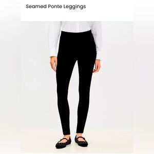 New Loft Black Seamed Ponte Leggings Size Small